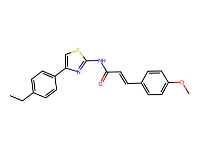 N-[4-(4-ethylphenyl)-1,3-thiazol-2-yl]-3-(4-methoxyphenyl)prop-2-enamide structure