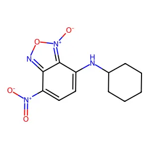 N-cyclohexyl-7-nitro-3-oxido-2,1,3-benzoxadiazol-3-ium-4-amine structure