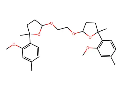 Furan, 2,2'-[1,2-ethanediylbis(oxy)]bis[tetrahydro-5-(2-methoxy-4-methylphenyl)-5-methyl- structure