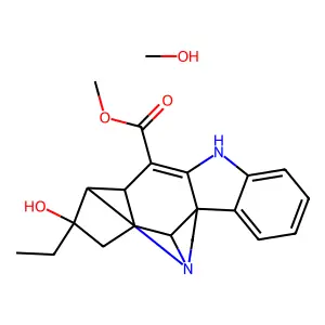 4,8-Cyclo-20,21-dinoraspidospermidine-3-carboxylic acid, 2,3-didehydro-7-ethyl-7-hydroxy-, methyl ester, (7.alpha.)-, compd. with methanol (2:1), dihydrate structure