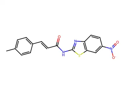 3-(4-methylphenyl)-N-(6-nitro-1,3-benzothiazol-2-yl)prop-2-enamide structure