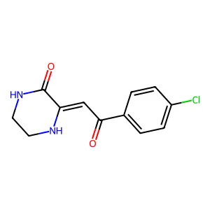 (3E)-3-[2-(4-chlorophenyl)-2-oxoethylidene]piperazin-2-one structure