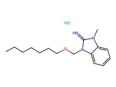 1,3-Dihydro-1-((heptyloxy)methyl)-3-methyl-2H-benzimidazol-2-imine hydrochloride structure