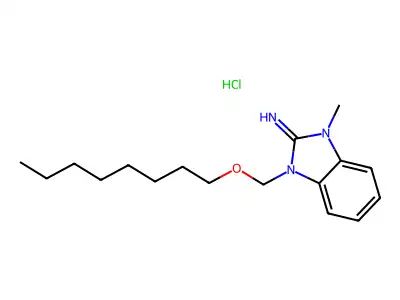 1,3-Dihydro-1-methyl-3-((octyloxy)methyl)-2H-benzimidazol-2-imine hydrochloride structure