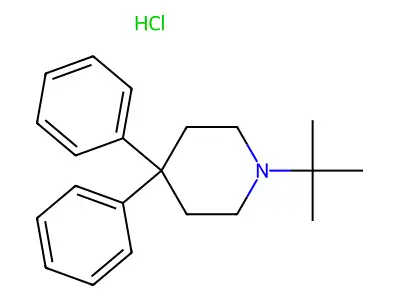 Piperidine, 1-(1,1-dimethylethyl)-4,4-diphenyl-, hydrochloride (1:1) structure