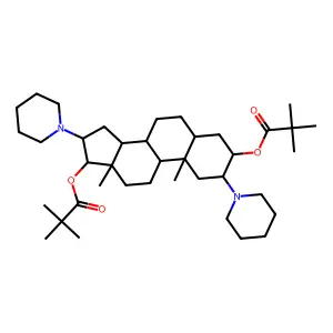 2,16-Dipiperidinoandrostane-3,17-diol dipivalate structure