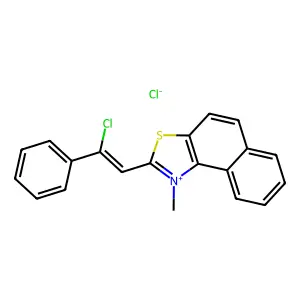 Naphtho(1,2-d)thiazolium, 2-(2-chloro-2-phenylethenyl)-1-methyl-, chloride (1:1) structure