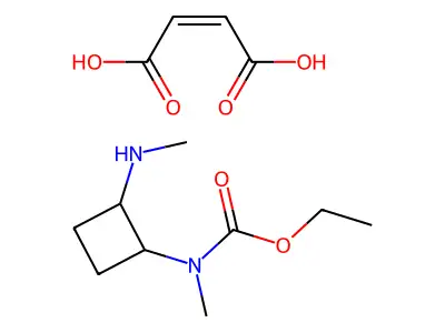 but-2-enedioic acid;ethyl N-methyl-N-[2-(methylamino)cyclobutyl]carbamate structure