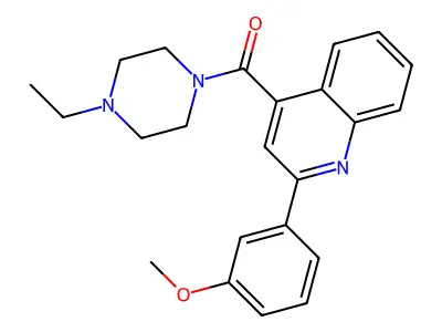 (4-Ethylpiperazin-1-yl)-[2-(3-methoxyphenyl)quinolin-4-yl]methanone structure