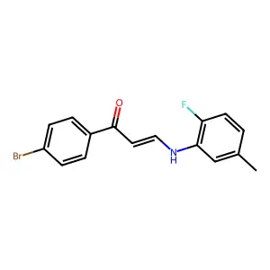 (E)-1-(4-bromophenyl)-3-(2-fluoro-5-methylanilino)prop-2-en-1-one structure