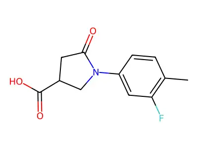 1-(3-Fluoro-4-methylphenyl)-5-oxopyrrolidine-3-carboxylic acid structure