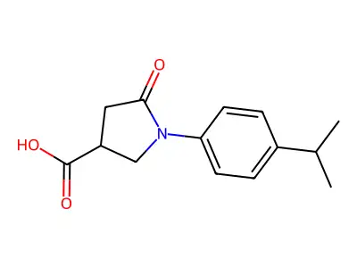 (3R)-5-oxo-1-(4-propan-2-ylphenyl)pyrrolidine-3-carboxylic acid structure