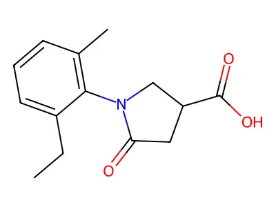 1-(2-Ethyl-6-methylphenyl)-5-oxopyrrolidine-3-carboxylic acid structure