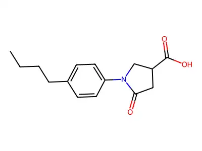 1-(4-Butylphenyl)-5-oxopyrrolidine-3-carboxylic acid structure