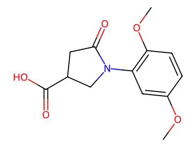 1-(2,5-Dimethoxyphenyl)-5-oxopyrrolidine-3-carboxylic acid structure