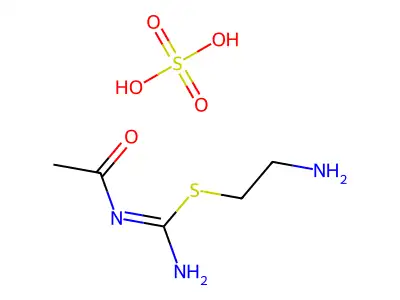 Pseudourea, 1-acetyl-2-(2-aminoethyl)-2-thio-, hydrogen sulfate structure