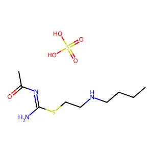 Pseudourea, 1-acetyl-2-(2-butylaminoethyl)-2-thio-, hydrogen sulfate structure