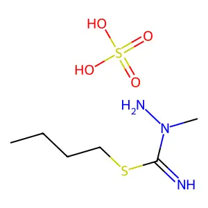 Pseudourea, 3-amino-2-butyl-3-methyl-2-thio-, hydrogen sulfate structure