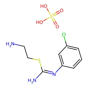 Pseudourea, 2-(2-aminoethyl)-N-(m-chlorophenyl)-2-thio-, hydrogen sulfate structure