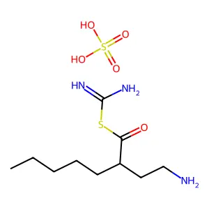 Pseudourea, 2-(2-aminoethyl)-N-heptanoyl-2-thio-, hydrogen sulfate structure