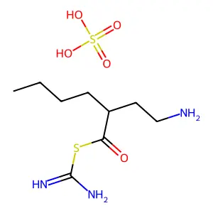 Pseudourea, 2-(2-aminoethyl)-N-hexanoyl-2-thio-, hydrogen sulfate structure