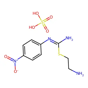 Pseudourea, 2-(2-aminoethyl)-1-(p-nitrophenyl)-2-thio-, hydrogen sulfate structure