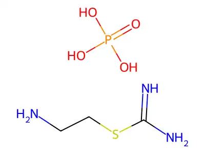 Pseudourea, 2-aminoethyl-2-thio-, hydrogen phosphate structure