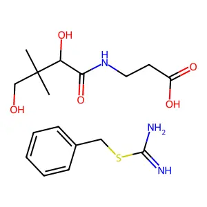 Pseudourea, 2-benzyl-2-thio-, hydrogen pantothenate structure
