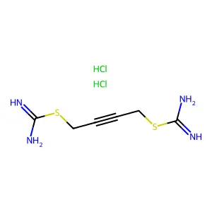 But-2-yne-1,4-diyl dicarbamimidothioate--hydrogen chloride (1/2) structure