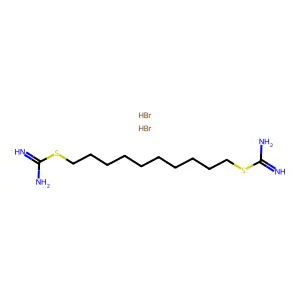 Decane-1,10-diyl dicarbamimidothioate--hydrogen bromide (1/2) structure