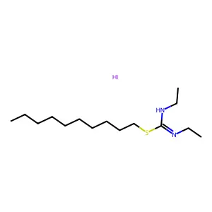 Pseudourea, 2-decyl-1,3-diethyl-2-thio-, hydriodide structure
