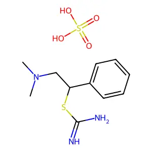 Pseudourea, 2-(2,2-dimethyl-1-phenyl)aminoethyl-2-thio-, hydrogen sulfate structure