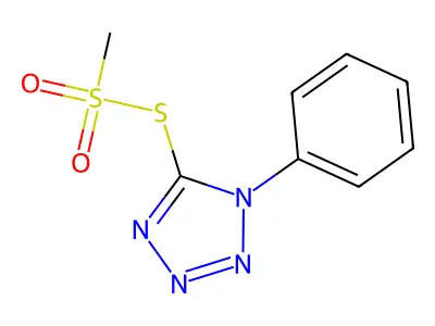 S-(1-phenyl-1H-tetrazol-5-yl) methanesulfonothioate structure