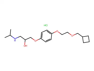 2-Propanol, 1-(4-(2-(cyclobutylmethoxy)ethoxy)phenoxy)-3-((1-methylethyl)amino)-, hydrochloride structure