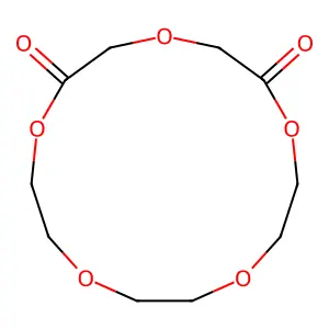 1,4,7,10,13-Pentaoxacyclopentadecane-2,6-dione structure