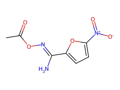 [[Amino-(5-nitrofuran-2-yl)methylidene]amino] acetate structure