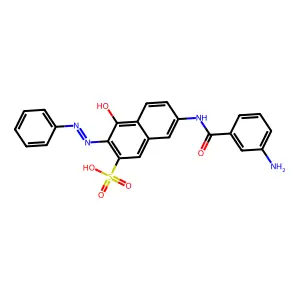 Sodium 7-((3-aminobenzoyl)amino)-4-hydroxy-3-(phenylazo)naphthalene-2-sulphonate structure