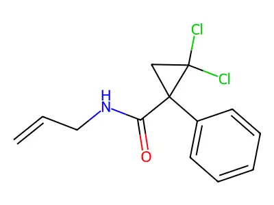 2,2-Dichloro-1-phenyl-N-(prop-2-en-1-yl)cyclopropane-1-carboxamide structure