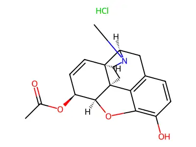 Morphine 6-acetate hydrochloride structure