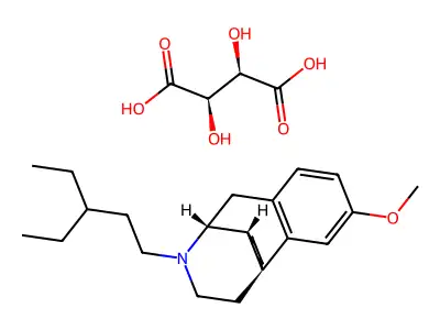 2,3-Dihydroxybutanedioic acid--17-(3-ethylpentyl)-3-methoxymorphinan (1/1) structure