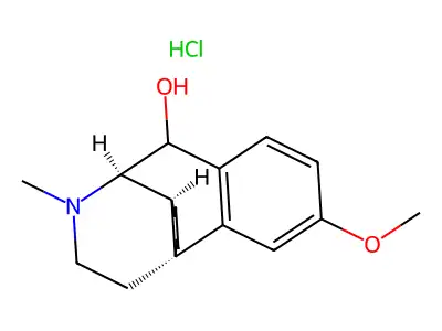 3-Methoxy-17-methylmorphinan-10-ol--hydrogen chloride (1/1) structure