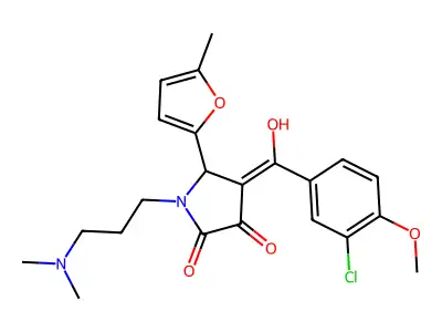 4-(3-chloro-4-methoxybenzoyl)-1-[3-(dimethylamino)propyl]-3-hydroxy-5-(5-methylfuran-2-yl)-2,5-dihydro-1H-pyrrol-2-one structure