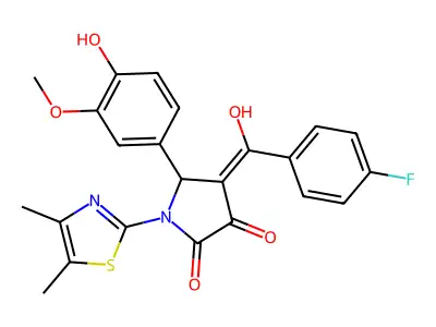 1-(4,5-dimethyl-1,3-thiazol-2-yl)-4-(4-fluorobenzoyl)-3-hydroxy-5-(4-hydroxy-3-methoxyphenyl)-2,5-dihydro-1H-pyrrol-2-one structure