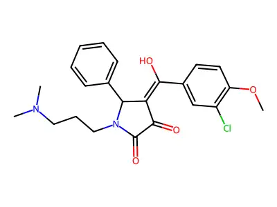 4-(3-chloro-4-methoxybenzoyl)-1-[3-(dimethylamino)propyl]-3-hydroxy-5-phenyl-2,5-dihydro-1H-pyrrol-2-one structure