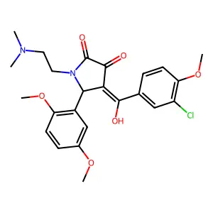 4-(3-chloro-4-methoxybenzoyl)-5-(2,5-dimethoxyphenyl)-1-[2-(dimethylamino)ethyl]-3-hydroxy-2,5-dihydro-1H-pyrrol-2-one structure