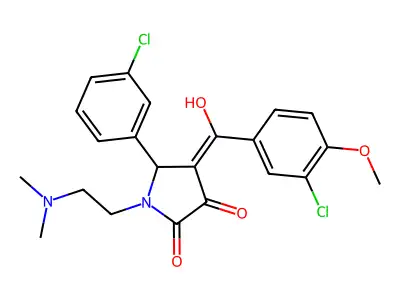 4-(3-chloro-4-methoxybenzoyl)-5-(3-chlorophenyl)-1-[2-(dimethylamino)ethyl]-3-hydroxy-2,5-dihydro-1H-pyrrol-2-one structure