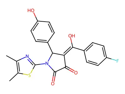 1-(4,5-dimethyl-1,3-thiazol-2-yl)-4-(4-fluorobenzoyl)-3-hydroxy-5-(4-hydroxyphenyl)-2,5-dihydro-1H-pyrrol-2-one structure