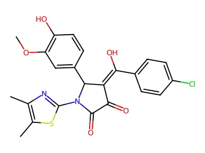 4-(4-chlorobenzoyl)-1-(4,5-dimethyl-1,3-thiazol-2-yl)-3-hydroxy-5-(4-hydroxy-3-methoxyphenyl)-2,5-dihydro-1H-pyrrol-2-one structure