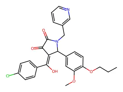 4-(4-chlorobenzoyl)-3-hydroxy-5-(3-methoxy-4-propoxyphenyl)-1-[(pyridin-3-yl)methyl]-2,5-dihydro-1H-pyrrol-2-one structure