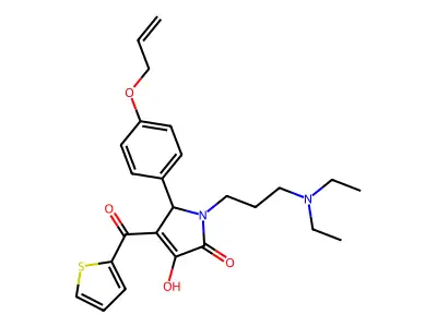 1-[3-(diethylamino)propyl]-3-hydroxy-5-(4-prop-2-enyloxyphenyl)-4-(2-thienylca rbonyl)-3-pyrrolin-2-one structure